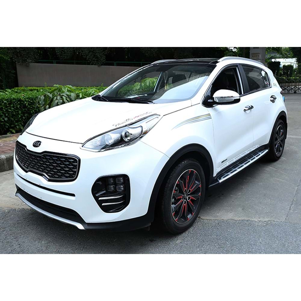 Kia Sportage 4 2015+ - Basamak Oem Stil Çizgili, TPE Kaydırmaz Alüminyum Yüzey, ABS Ürün Yapısı, Set