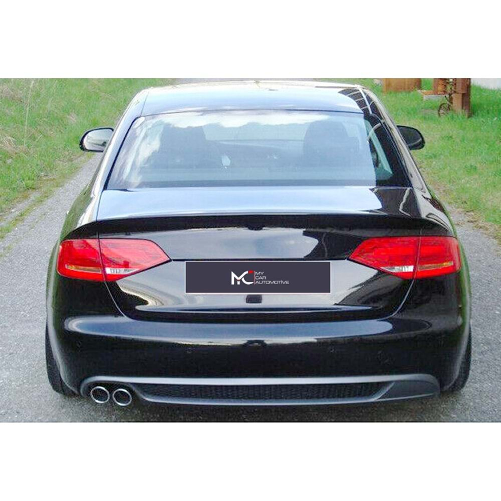 Audi A4 B8 2008+ - Difüzör A Plus+ S Line Stil Sol Çiftli Çıkış, Piano Black Parlak Yüzey Vkm.