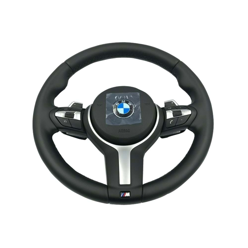 BMW F30 2012+ - Direksiyon Simidi M Sport Stil, Mat Siyah Deri Ürün Yüzeyi, Cruise Kontrol F1 Airbag, Set