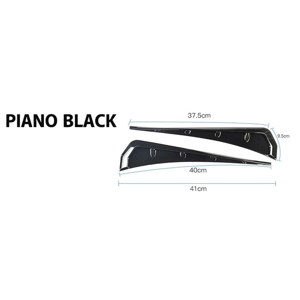 Universal - Vent Çamurluk Üzeri Sport V1, Piano Black ABS Set