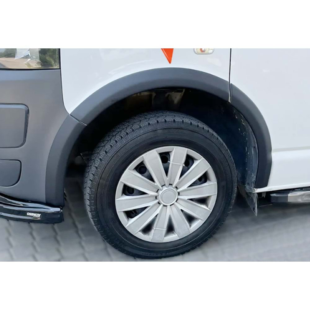 VW Transporter T5 2003+ - Çamurluk Üzeri Kaplaması A Plus+ Oem Stil Uzun Şase, Mat Siyah Ürün Yüzeyi, Vkm., Set