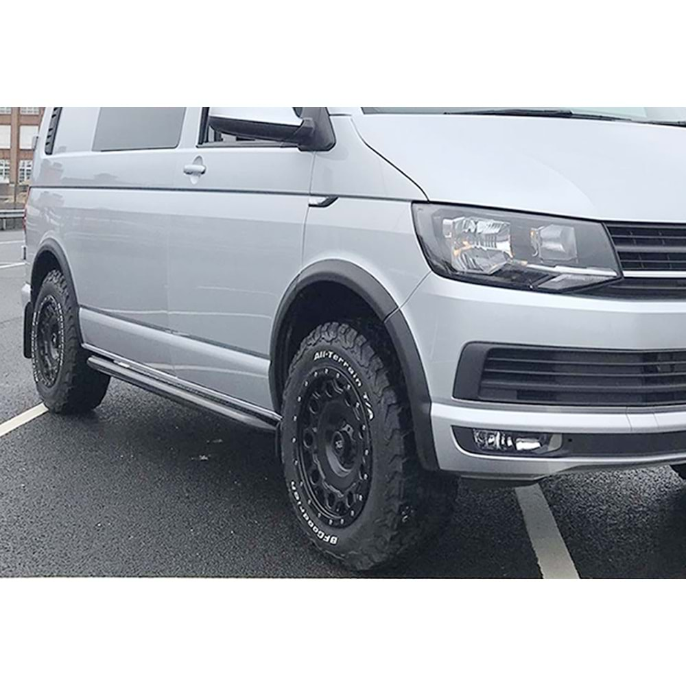 VW Transporter T6.1 2016+ - Çamurluk Üzeri Kaplaması A Plus+ Oem Stil, Mat Siyah Ürün Yüzeyi, Vkm., Set