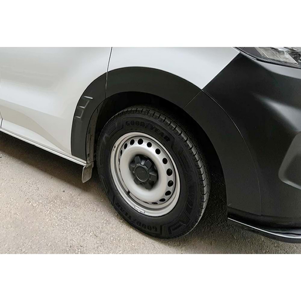 Ford Tran./Tour. Custom Mk2 2023+ - Çamurluk Kaplaması/Üst, A Plus Std. Line V1 Stil, Mat Siyah Ürün Yüzeyi, Vakum, Set