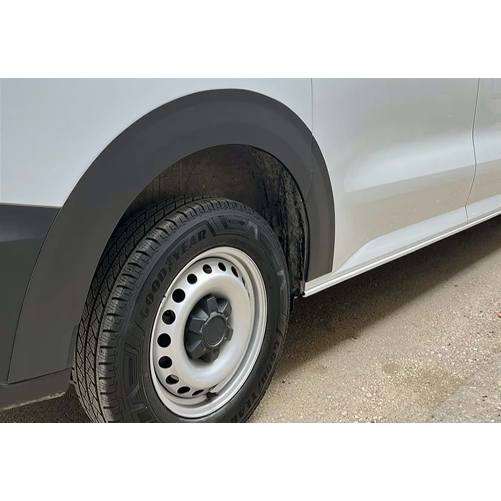 Ford Tran./Tour. Custom Mk2 2023+ - Çamurluk Kaplaması/Üst, A Plus Std. Line V1 Stil, Mat Siyah Ürün Yüzeyi, Vakum, Set