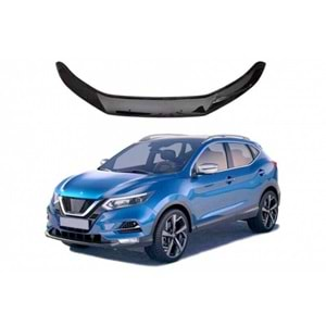 Nissan Qashqai 2 FL 2017+ - Kaput Üzeri Koruma CPF Oem St. Klipsli 3 mm, Piano Black Pleksi Set