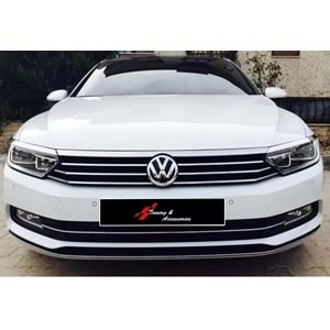 VW Passat B8 2015+ - Krom Far Üst Çıtası 3 Parça, Paslanmaz Çelik Set