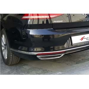 VW Passat B8 2015+ - Krom Tmpn. Egzos Çıkış Çerçevesi, Paslanmaz Çelik Set