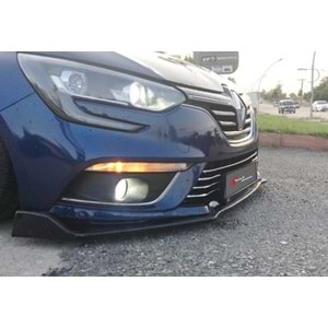 Renault Megane 4 2016+ - Tampon Lipi/Ön, B Plus Plus V1 Stil, Flaplı/3 Parça, Piano Black Ürün Yüzeyi, Vakum