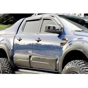 Ford Ranger T6 2011+ - Kapı Üzeri Kaplaması A Plus+ Sport Stil, Mat Siyah Ürün Yüzeyi Vkm. Set