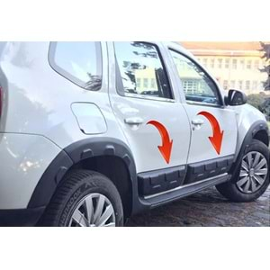 Dacia Duster 1 2009+ - Kapı Üzeri Kaplaması A Plus+ Off Road V1 Stil, Mat Siyah Ürün Yüzeyi Vkm. Set