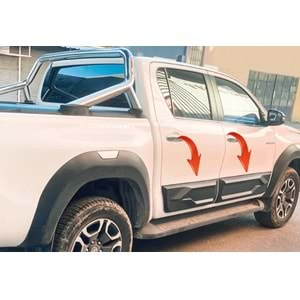 Toyota Hilux 8 2015+ - Kapı Üzeri Kaplaması A Plus+ Elegance V1 Stil, Mat Siyah Ürün Yüzeyi Vkm. Set