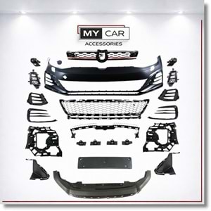 VW Golf Mk7 2012+ - Body Kit/Tampon Ön, GTI Stil, Pnjr., İşlem Yapılmamış Ham Ürün Yüzeyi, PP, Set