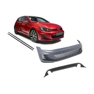 VW Golf Mk7 2012+ - Body Kit GTI Stil 7.5 Görünümlü Chn., İşlem Yapılmamış Ham Ürün Yüzeyi, ABS, Set