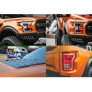 Ford Ranger T6 2011+ - Body Kit F150 Raptor Stil, İşlem Yapılmamış Ham Yüzey ABS Set