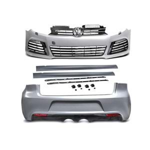 VW Golf Mk6 2008+ - Body Kit/Set, R20 V1 Stil, İşlem Yapılmamış Ham Ürün Yüzeyi ,PP, Set
