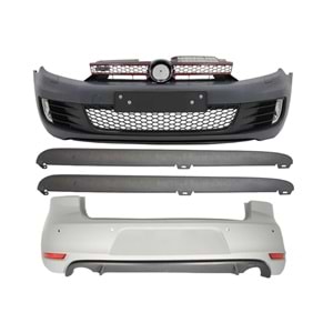 VW Golf Mk6 2008+ - Body Kit/Set, GTI V1 Stil, İşlem Yapılmamış Ham Ürün Yüzey, PP, Set