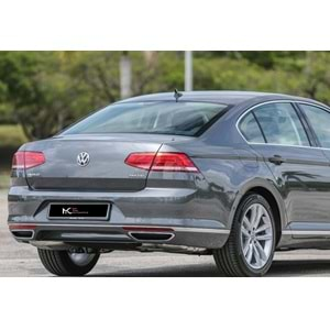 VW Passat B8 2015+ - Difüzör R Line Stil Egz. Ucu, Krom Mat Siyah ABS