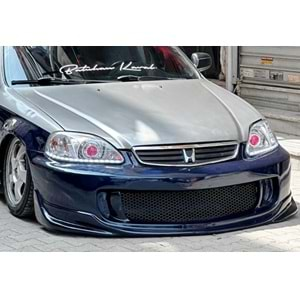 Honda Civic 6 FL 4D 1999+ - Tampon Ön IES S2000 Stil, İşlem Yapılmamış Ham Ürün Yüzeyi, FRP, Set