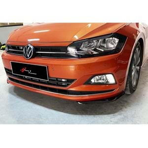 VW Polo Mk6 2018+ - Ön Flap R Line Stil, Piano Black Vakum Set