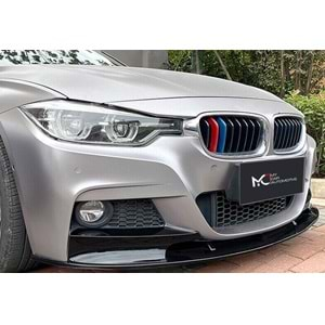 BMW F30 2012+ - Ön Ek M Performance Stil 2 Parça, Piano Black Boyalı Ürün Yüzeyi, ABS