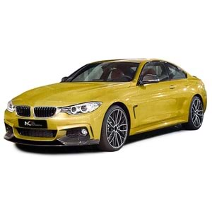 BMW F32 2014+ - Ön Ek M Performance Stil 2 Parça, Piano Black Boyalı Yüzey ABS