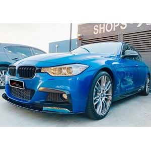 BMW F30 2012+ - Ön Ek M Performance Stil 3 Parça, Piano Black Ürün Yüzeyi, Vakum, Set Set