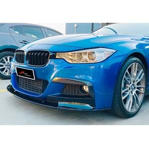 BMW F30 2012+ - Ön Ek M Performance Stil 3 Parça, Piano Black Ürün Yüzeyi, Vakum, Set Set