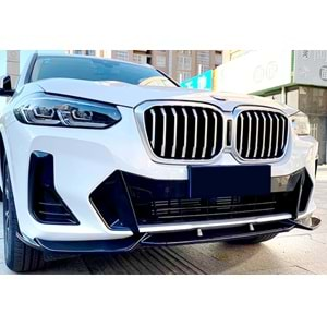 BMW G01 2017+ - Tampon Lipi/Ön M Performance Stil, 3 Parçaı, Piano Black Boyalı Ürün Yüzeyi, ABS