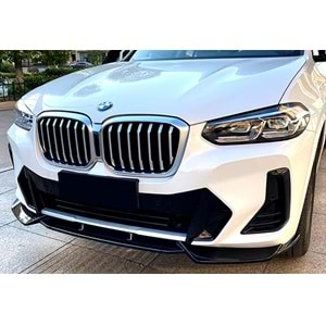 BMW G01 2017+ - Tampon Lipi/Ön M Performance Stil, 3 Parçaı, Piano Black Boyalı Ürün Yüzeyi, ABS