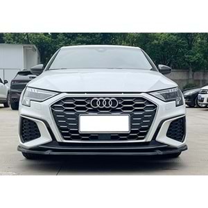 Audi A3 S 8Y SB, SD 2020+ - Tampon Lipi/Ön, S3/S Line V1 Stil, Piano Black Boyalı Ürün Yüzeyi, ABS, Set