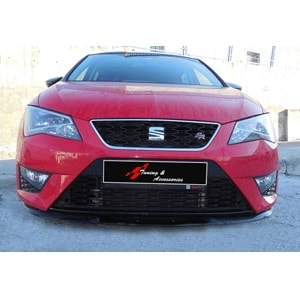 Seat Leon Mk3 2012+ - Ön Lip Cupra Basic 2 mm, Piano Black Vakum