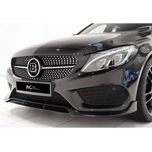 M. Benz W205 2015+ - Ön Lip Flaplı Brabus Stil 3 Parça, Piano Black ABS