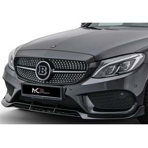 M. Benz W205 2015+ - Ön Lip Flaplı Brabus Stil 3 Parça, Piano Black ABS