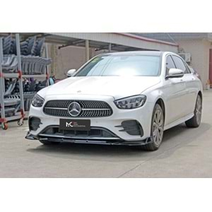 M. Benz W213 FL 2020+ - Ön Lip Flaplı Brabus Stil 3 Parça, Piano Black ABS