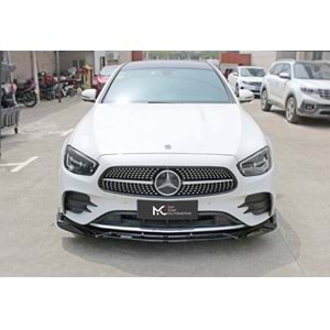 M. Benz W213 FL 2020+ - Ön Lip Flaplı Brabus Stil 3 Parça, Piano Black ABS