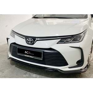 Toyota Corolla 12 FL 2021+ - Ön Lip Flaplı Evo V1 3 Parça, Piano Black ABS