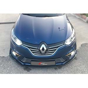 Renault Megane 4 2016+ - Ön Lip Flaplı Plus V1 Stil 3 Parça, İşlemsiz Ham Yüzey Vakum