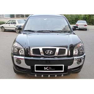 Hyundai Tucson 1 2004+ - Koruma Barı Oem V1 Stil Ön ve Arka, Krm. Mat Füme Boyalı Ürün Yüzeyi ABS Set