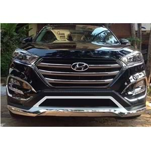 Hyundai Tucson 3 2015+ - Koruma Barı Luxury V1 Stil Ön ve Arka, Krm. Mat Gri Siyah Boyalı Ürün Yüzeyi ABS Set