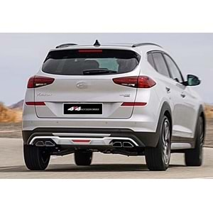 Hyundai Tucson 3 FL 2018+ - Koruma Barı Elit V1 Stil Ön ve Arka, Krm. Gri Siyah Boyalı Ürün Yüzeyi ABS Set