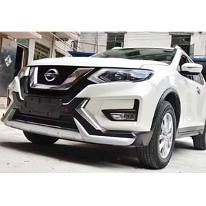 Nissan X Trail 3 FL 2017+ - Koruma Barı Elit Ön ve Arka, Krm. Gri Siyah ABS Set