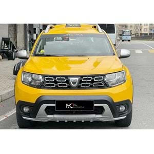 Dacia Duster 2 2018+ - Koruma Barı Elit Ön ve Arka, DRL, Mat Gri+Siyah Boyalı Ürün Yüzeyi, ABS Set