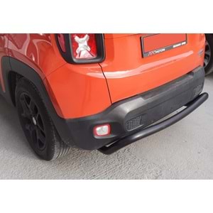 Jeep Renegade 2014+ - Koruma Barı/Arka, U Stil, Mat Siyah Boyalı Ürün Yüzeyi, 70 mm, DKP Çelik