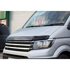 VW. Crafter Mk2 2017+ - Kaput Üzeri Koruma/Üst, B Plus Oem V1 Stil, Klipsli/4 mm, Piano Black Akrilik Ürün Yüzeyi, Set