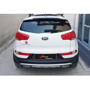 Kia Sportage R 2010+ - Plate Oem Style Ön ve Arka, Mat Gri+Siyah Ürün Yüzeyi, ABS, Set