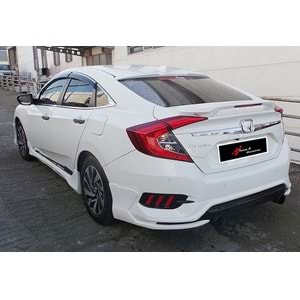 Honda Civic FC5 2016+ - Arka Ek Turbo Stil, İşlemsiz Ham Yüzey Vakum