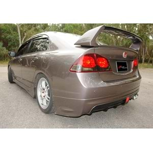 Honda Civic FD6 2006+ - Arka Ek Mugen RR Stil Sağ Çiftli Çıkış, İşlemsiz Ham Yüzey Vakum