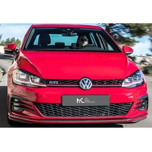 VW Golf Mk7 FL 2017+ - Panjur GTI Stil, Kırmızı Şerit Piano Black Izgara ABS