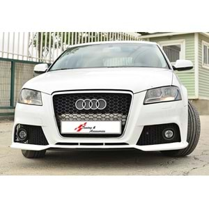 Audi A3 8P 2008+ - Panjur RS3 Stil, Krm. Çerçeve Piano Black Izgara ABS