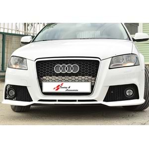 Audi A3 8P 2008+ - Panjur RS3 Stil, Krm. Çerçeve Piano Black Izgara ABS